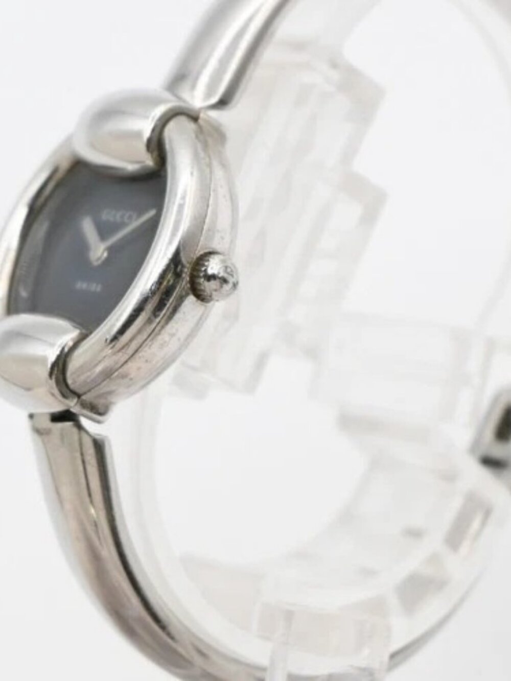GUCCI 1400L Watch Quartz Bangle Bracelet 25 mm Stainless Steel Silver 02LC586 - Picture 5 of 16